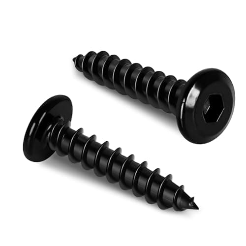 Image of M3 x 20mm Flat Head Socket Cap Self Tapping Screws, Countersunk Wood Screws, 304 Stainless Steel 18-8, Allen Hex Drive, Black Finish, 100 PCS