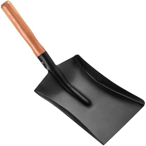 Image of Hardys Coal Shovel - Small Hand Shovel with Detachable Wooden Handle for Fireplace Ash, Garden BBQ, Gardening - Durable Alloy Steel - Rust-Resistant - 44 x 22 x 4cm