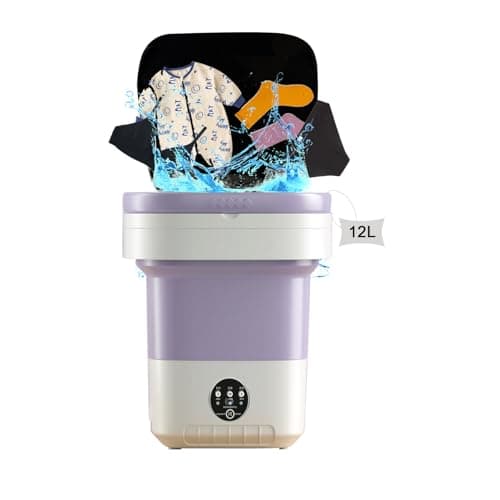 Image of Portable Washing Machine 12L Mini Washing Machine with Spin Dryer Portable Small Washing Machines with 3 Cleaning Modes, Collapsible Underwear-Washing Machines for Baby Clothes, Dorm, Camping, Travel