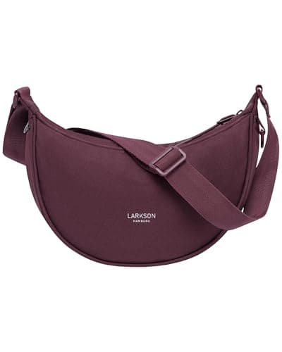 Image of LARKSON Crescent Bag Ladies Red - Solveig Small - Cross Body Bag Women - Sling Shoulder Bags in Half Moon Shape - Womens Dumpling Bags with Adjustable Strap