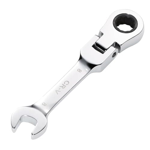 Image of Draper 27949 HI-TORQ Metric Stubby Flexible Head Ratchet Combination Spanner, 8mm