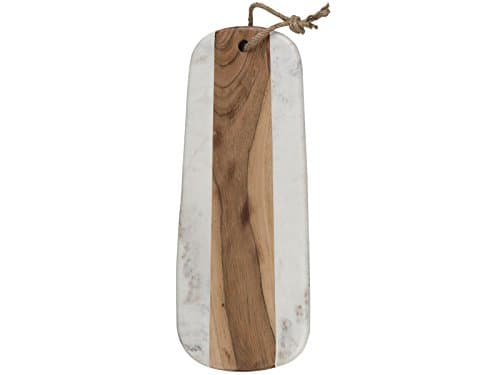 Image of Creative Tops Naturals Long marble Acacia Serve Board, White