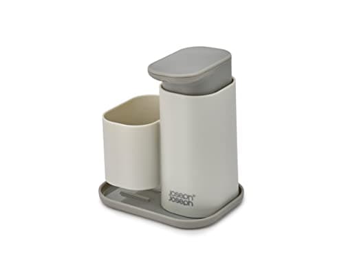 Image of Joseph Joseph Duo Soap Dispenser with Sponge Holder, Hand Wash Dispenser for Kitchen Sink, Grey