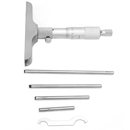Image of Generic Through-Type Interchangeable Measuring Rod Depth Micrometer Measuring Tool for Woodworking 0-150mm Range (0-100mm 4 inches)