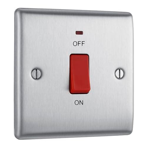 Image of BG Electrical NBS74-01 Switched Cooker Control Unit with a Power Indicator, 45 Amp, Brushed Steel