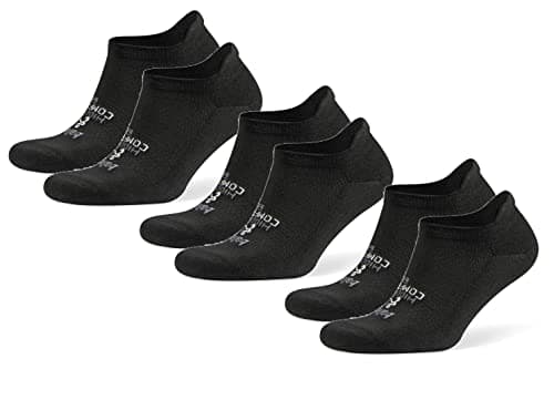 Image of Balega Hidden Comfort Performance No Show Athletic Running Socks for Men and Women (3-Pack), Black, Medium
