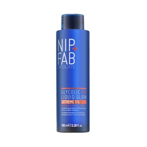 Image of Nip+Fab Glycolic Acid Fix Liquid Glow Extreme 6 percent Exfoliator for Face with Hyaluronic, Salicylic Acid and Vitamin B5, AHA BHA Exfoliant to Resurface Exfoliate Even Tone Brighten Skin, 100 ml