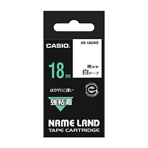 Image of Casio XR-18GWE Professional Labelling Tape Black on White
