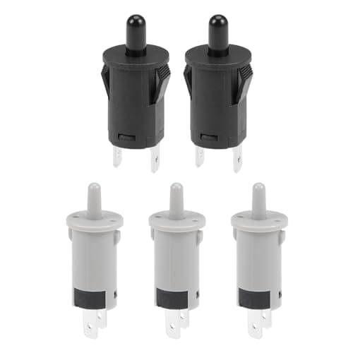 Image of sourcing map Door Light Switch 10mm AC 250V PB35 and PS-KA5 Momentary Normally Closed Switch for Refrigerator Black and Grey, Pack of 5