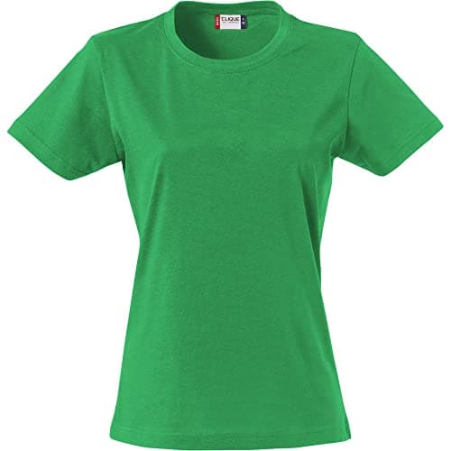 Image of Clique Women's Basic Tee Regular Fit Plain Crew Neck Short Sleeve T - Shirt, Green (Apple Green.), 16 (Manufacturer Size: X-Large)