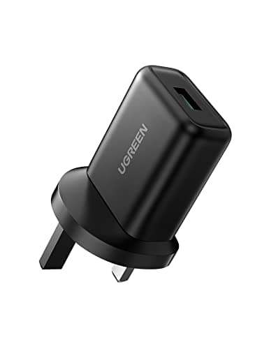 Image of UGREEN USB Charger QC 3.0 Quick Charge Plug 18W Fast Wall Brick Adapter Compatible with Galaxy S24/S23/S22/S21/S20/S10/Note 20/10, Mi 11, Redmi Note 10 Pro, Pixel 8/7/6, iPhone 16, iPad, etc