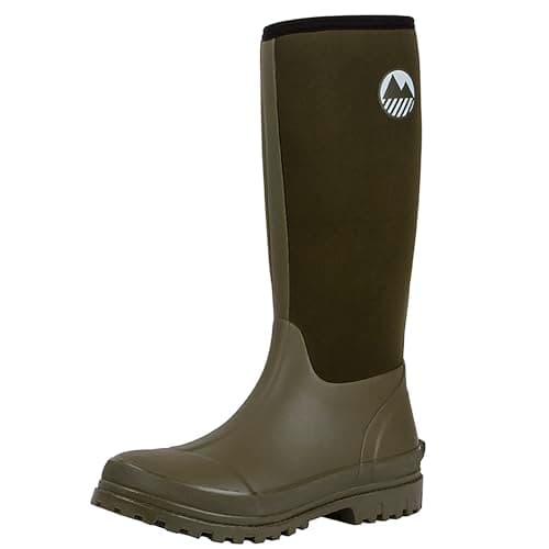 Image of Lakeland Active Men's Rydal Neoprene & Rubber Wellington Boots - Moss Green - 8 UK