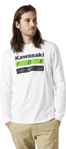 Image of Fox Racing - Kawasaki Stripes Long Sleeve Premium Tee,White,M