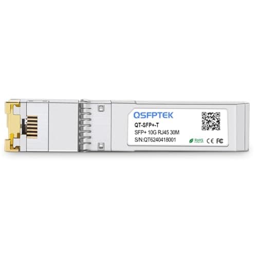 Image of QSFPTEK Newest 10GBASE-T SFP+ RJ45 Transceiver up to 30 m, 10G SFP+ to RJ45 Module Copper Mini-GBIC with Realtek Chip for Cisco SFP-10G-T-S, Ubiquiti UF-RJ45-10G, D-Link, Supermicro Other Switches