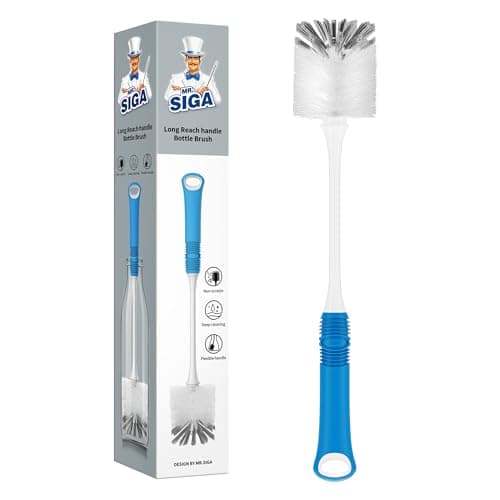 Image of MR.SIGA Long Handle Bottle Brush, Bottle Cleaner Brush Head Size 5.5centimeter(2.2inch)