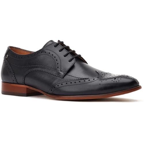 Image of Base London Mens Barbera Excel Leather Brogue Shoes Black