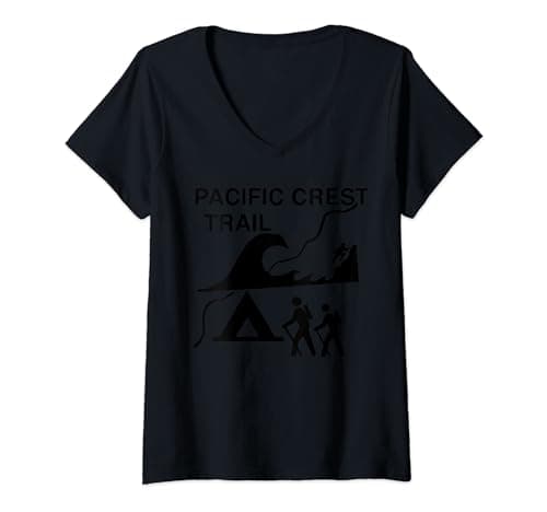 Image of Pacific-Crest-Trail-Charcoal-Rustic-Tsunami-Primitive-P-C-T V-Neck T-Shirt