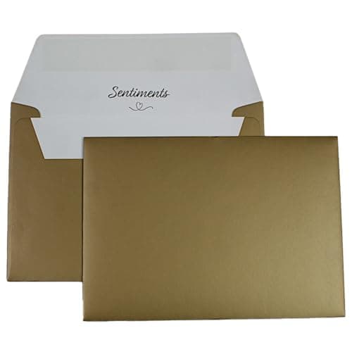 Image of Sentiments C5 162x229mm 130gsm Metallic Gold Peel and Seal Envelopes - Pack of 100