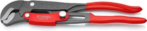 Image of KNIPEX Pipe Wrench S-Type with Fast Adjustment Grey Powder-Coated with Plastic Coating 330 mm, 83 61 010