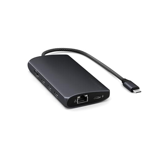 Image of SATECHI 8-in-1 USB-C Hub Multiport Adaptor V3, 8K@60Hz HDMI, 100W Charging, 4x USB Data Ports, Ethernet, SD Card Reader for Laptop, Mac/Windows, MacBook Air & Pro M5 M4 M3, iPad, Windows - Midnight