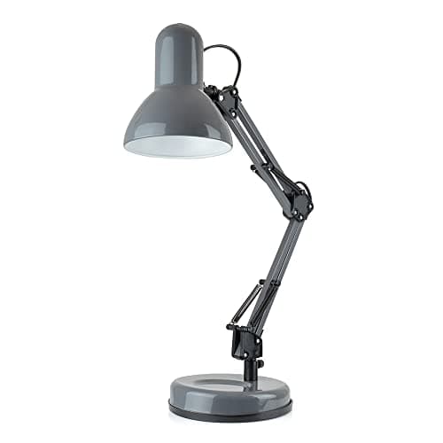Image of homelife for easy living 35W Swing Poise Hobby Desk Lamp - Tilt/Swivel Head - 35cm Swing Arm - Max. Height 52cm - Weighted Base with Desk Tidy - Inline Switch - L945GR- Anthracite Grey