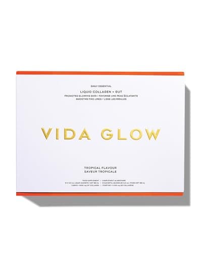 Image of Vida Glow Liquid Collagen Skin + Gut, Double Dosage of Natural Marine Collagen & Added Antioxidant Complex to Address Skin Ageing, Ready-to-Consume Liquid Collagen, Delicious Tangy Tropical Flavour.