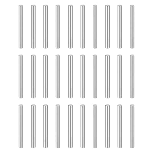 Image of sourcing map 50pcs Dowel Pins M3(3mm) x 30mm 304 Stainless Steel Cylindrical Shelf Support Peg Pin Rod Fasten Elements for Metal Devices Wood Furniture DIY Installation, Silver