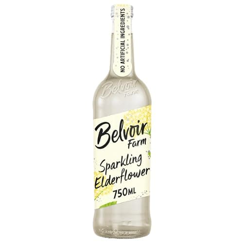 Image of Belvoir Farm Sparkling Elderflower - Hand Picked Elderflowers | Great Taste Award Winner | Traditional Family Recipe | 100% Natural Ingredients | Suitable for Vegetarians & Vegans - 6 x 750ml Bottles