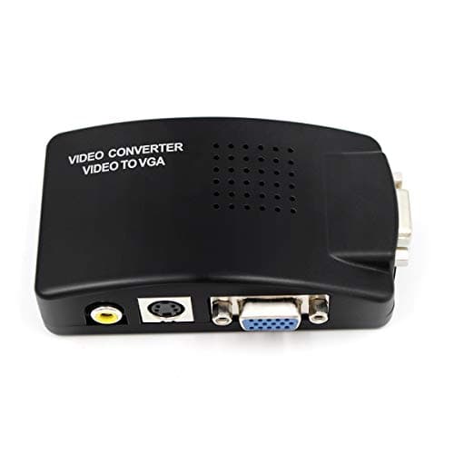 Image of HDSUNWSTD PC Laptop Composite Video TV RCA Composite S-Video AV in to PC VGA LCD Out Converter Adapter Switch Box Black