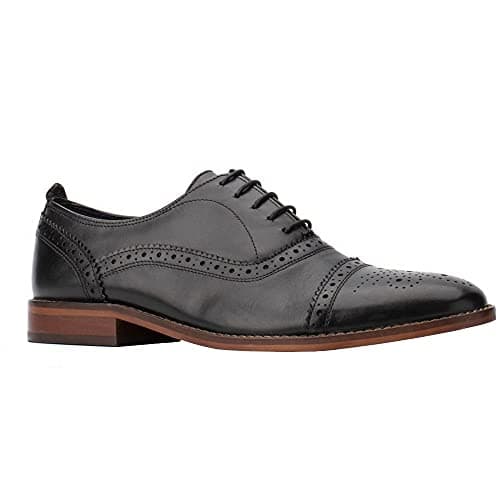 Image of Base London CAST Mens Leather Brogue Shoes Black