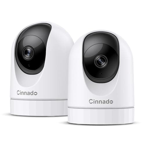 Image of Cinnado WiFi Cameras House Security - 2K Indoor CCTV Baby Monitor Camera for Home Security Wireless 360°, Motion Tracking, Smart Siren, IR Night Vision, D1, 2 Pack