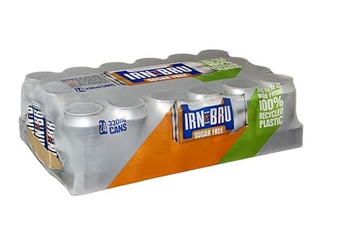 Image of IRN-BRU Sugar-Free Diet, 24 Pack Zero No Sugar & Low Calorie Fizzy Drinks Multipack Cans - 24 x 330ml Cans