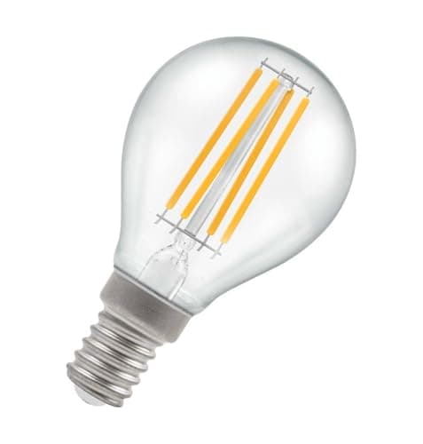 Image of Crompton Lamps LED Golfball 6.5W SES-E14 Filament (60W Equivalent) 2700K Warm White Clear 806lm SES Small Screw E14 Round Light Bulb
