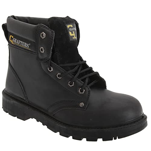 Image of Grafters APPRENTICE Unisex Leather Safety Boots Black