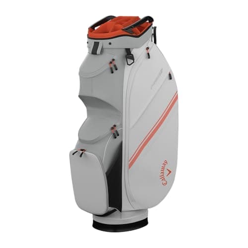 Image of Callaway Golf Chase Cart Bag 2025, White/Silver/Orange