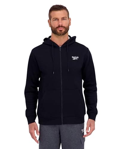 Image of Reebok Men's Identity Small Logo Full-zip Hoodie, Black, XL