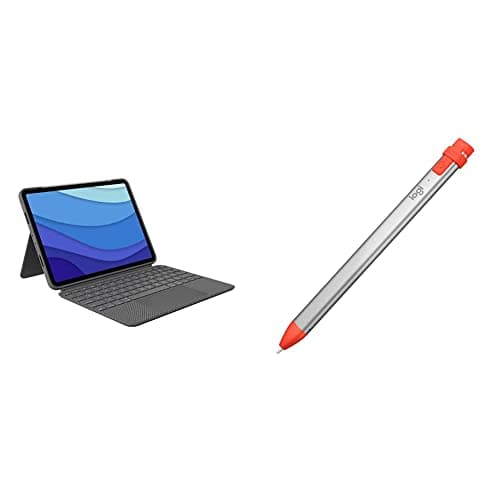 Image of Logitech Combo Touch keyboard case for iPad Pro 11-inch (1st gen - 2018 | 2nd gen - 2020 | 3rd gen - 2021) Crayon digital pencil for all iPads (2018 releases and later) - QWERTY UK