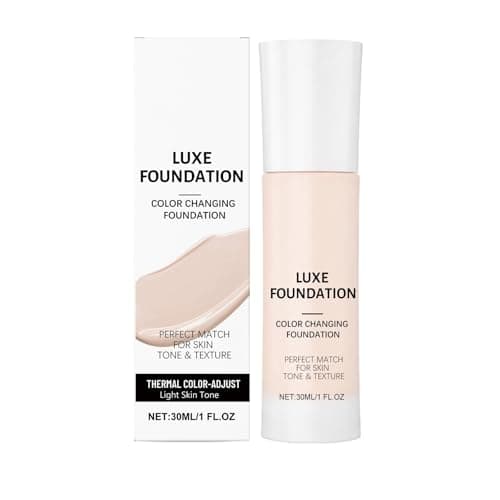 Image of 30ml Luxury Color-Changing Foundation, intelligent temperature-sensitive color adjustment, perfectly matches all skin tones (light/medium/dark), long-lasting and waterproof.