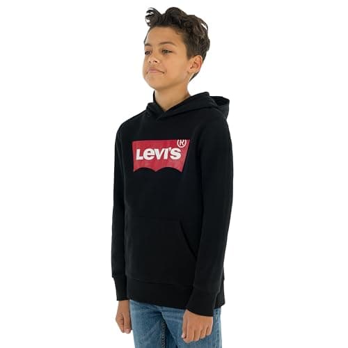 Image of Levi's Boy's Lvb Batwing Screenprint Hoodie 9e8778 Sweatshirt, Black, 16 Years