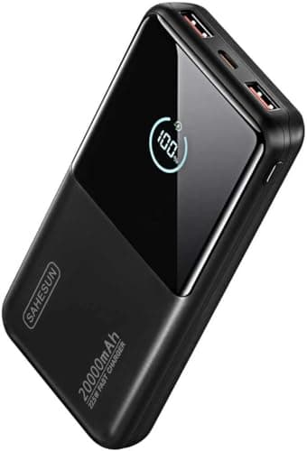 Image of SAHESUN Portable Charger 20000mAh 22.5W Fast Charging Power Bank Battery Pack USB C Input & Output Power Bank with LCD Display for iPhone 17/16/15/14, Samsung, Android Devices & More