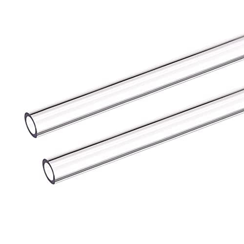 Image of sourcing map PETG Tubing Hard Tube 8mm ID 12mm OD, 0.5m/20inch Length, Clear for PC Water-cooling System 2pcs