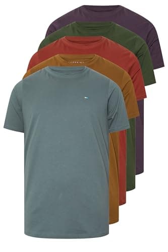 Image of BadRhino Big & Tall/Blue/Red/Green/Purple 5 Pack Core T-Shirts - Men's - Plus Size Curve