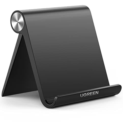 Image of UGREEN iPad Stand Tablet Desk Holder Foldable Adjustable Portable Travel Mount Video Call Compatible with iPad Pro 13 2024 12.9 11/Air/Mini/10th 10.9,iPhone 17 16 15,Galaxy Tab A9+,Surface Pro(Black)