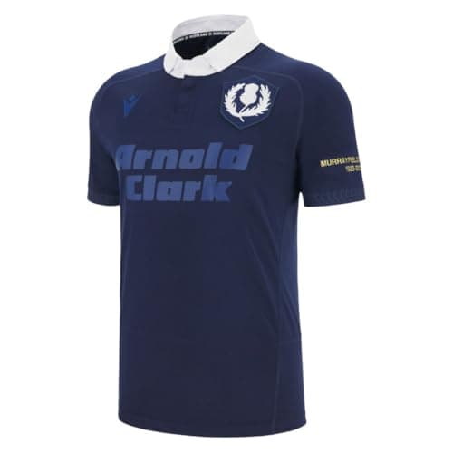 Image of Macron Scotland SRU 2025/26 Mens 1925 Rugby Shirt Navy (UK, Alpha, M, Regular, Regular)