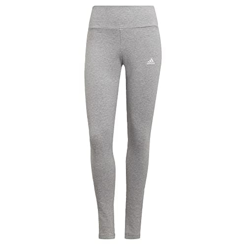 Image of Adidas Women's Loungewear Essentials High-Waisted Logo Leggings, Medium Grey Heather/White, Large