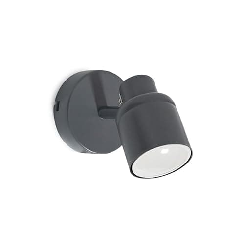 Image of ValueLights | Single Spotlight Adjustable GU10 Wall Light/Ceiling Light IP44 Rated Bathroom Lamp Spot Light - Matt Grey | Bathroom, Home Décor Essential | Included LED Bulb | Mains Wired