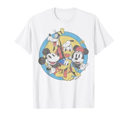 Image of Disney Mickey And Friends Vintage Circle Group Shot T-Shirt