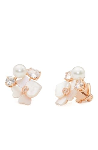 Image of Kate Spade New York PRECIOUS PANSY Statement Cluster Stud Earrings, White Multi/Gold