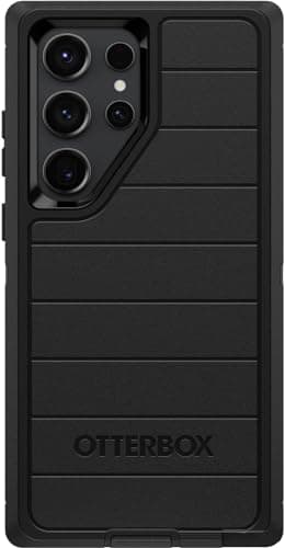 Image of OtterBox Galaxy S23 Ultra (Only) - Defender Series Case - Black, Rugged & Durable - with Port Protection - Case Only - Microbial Defense Protection - Non-Retail Packaging