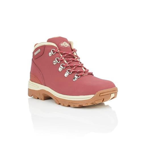 Image of Northwest Territory Ladies Trek Lace Up Leather Upper Water Proof Walking/Hiking/Outdoor Trekking Boot (Red, 4 UK, numeric_4)